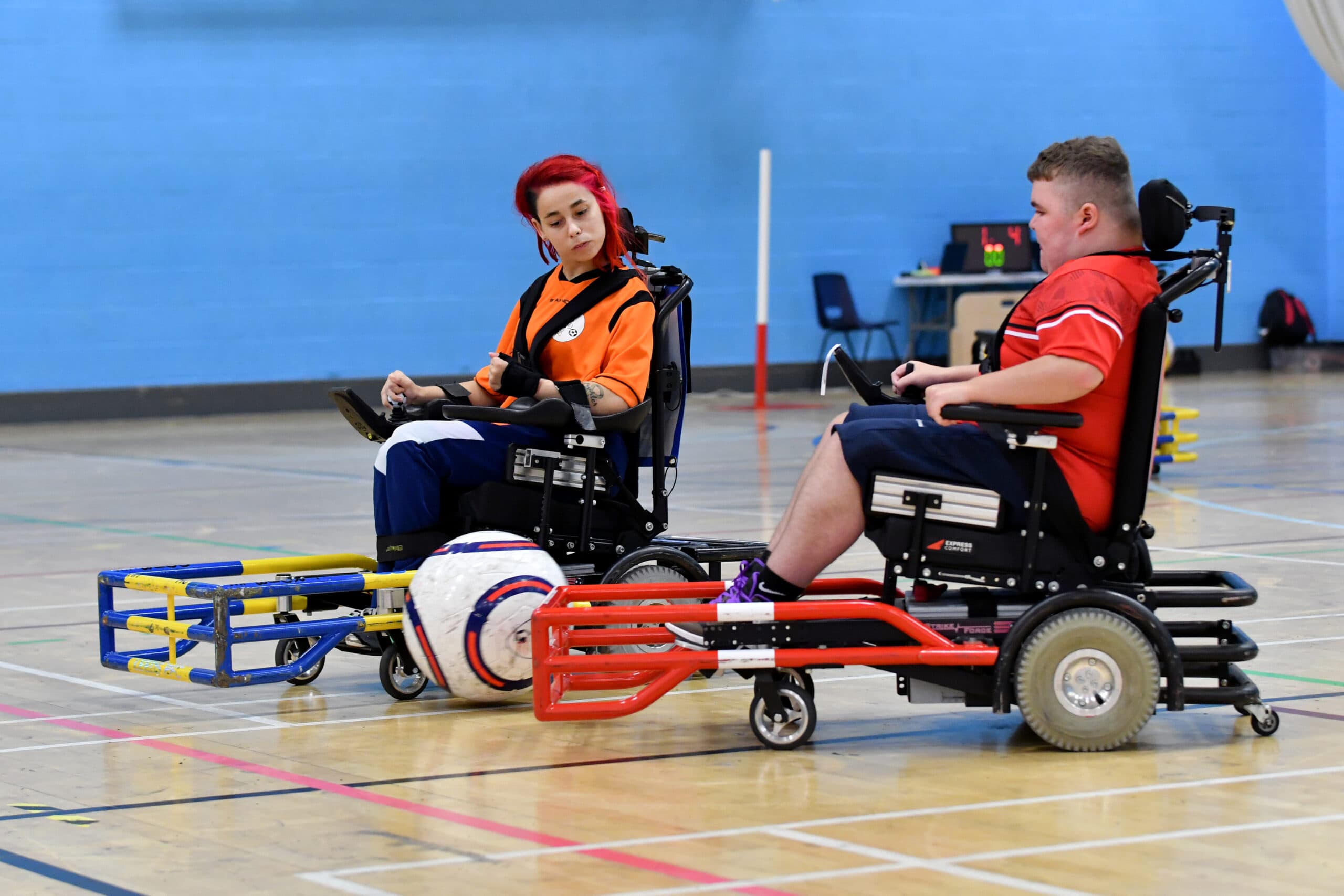 Leeds Powerchair Football Club in action